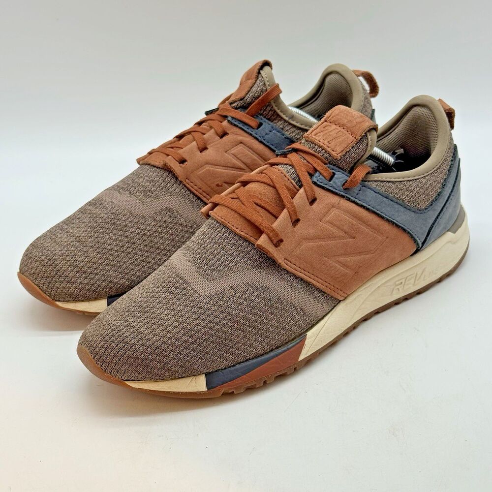 New Balance Rev Lite Running Shoe Men's 7 Brown Tan Navy MRL 247LB Low Sneakers